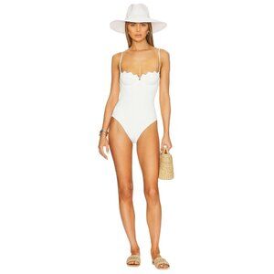 Vix Swimwear Imani One Piece in White Large New Womens Swimsuit